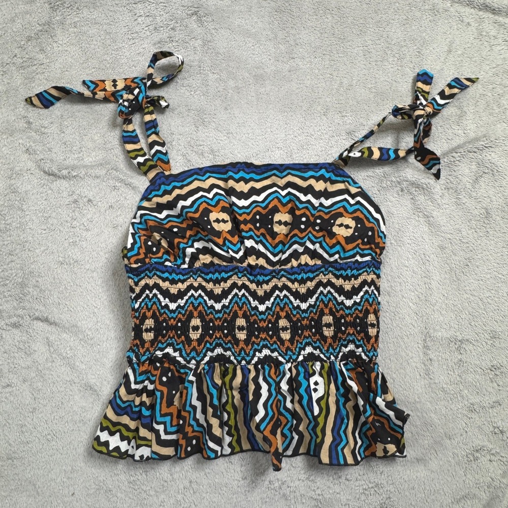 Elizabeth James Halter Ikat Striped‎ Gigi Tip Size Medium Tie Straps